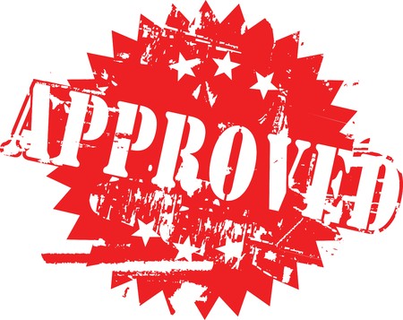 Grunge rubber stamp with word approved. See other rubber stamps in my portfolio.のイラスト素材