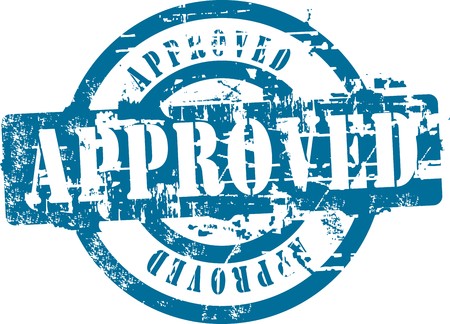 Grunge rubber stamp with word approved. See other rubber stamps in my portfolio.のイラスト素材
