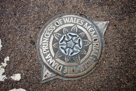 Marker of The Diana, Princess of Wales, Memorial Walk in the groundのeditorial素材
