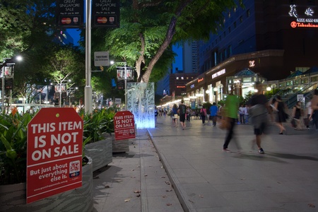 SINGAPORE - JUNE 26: The Great Singapore Sale posters in Orchard road, Singapore, June 26, 2009. The GSS is an annual shopping event in Singapore and is organised by the Singapore Tourism Board, retail companies, stores and malls to promote the tourism inのeditorial素材