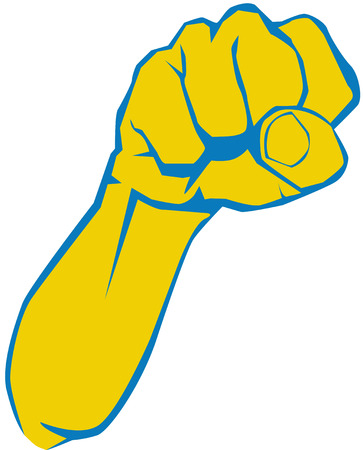 Vector illustration of angry man hand, fist, elbowのイラスト素材