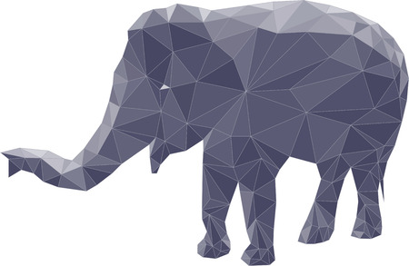 Polygon illustration of elephant, triangle designのイラスト素材