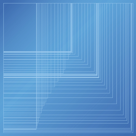 Blueprint Background with abstract random rectangle grid on blue paperのイラスト素材