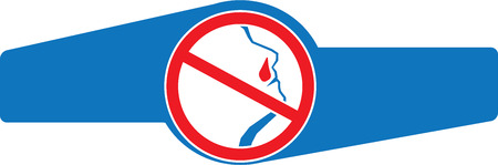 Red stop sign with Man with Bleeding Nose. illustrationのイラスト素材