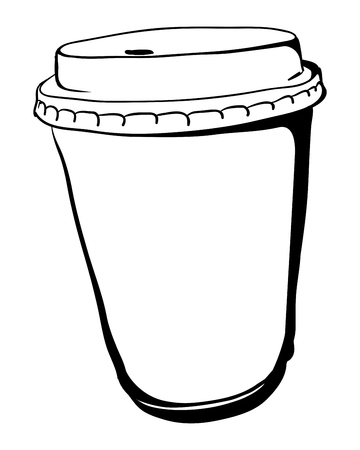 Disposable Take away Coffee paper cup. Vector illustrationのイラスト素材