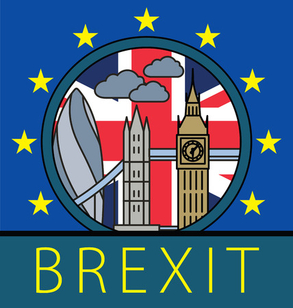 Brexit Great Britain leaving EU vector illustrationのイラスト素材