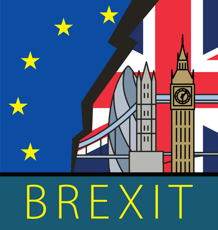 Brexit Great Britain leaving EU vector illustrationのイラスト素材