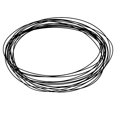 Hand drawn Circle sketch Doodle Frames. Vector illustrationのイラスト素材