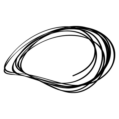 Hand drawn Circle sketch Doodle Frames. Vector illustrationのイラスト素材