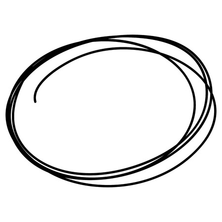 Hand drawn Circle sketch Doodle Frames. Vector illustrationのイラスト素材