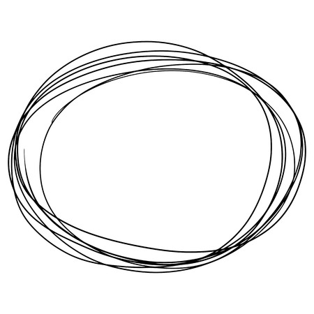 Hand drawn Circle sketch Doodle Frames. Vector illustrationのイラスト素材