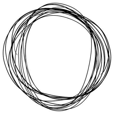 Hand drawn Circle sketch Doodle Frames. Vector illustrationのイラスト素材
