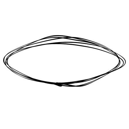 Hand drawn Circle sketch Doodle Frames. Vector illustrationのイラスト素材