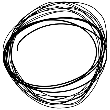 Hand drawn Circle sketch Doodle Frames. Vector illustrationのイラスト素材