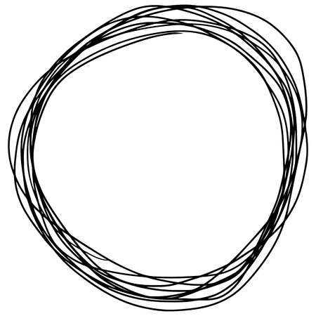 Hand drawn Circle sketch Doodle Frames. Vector illustrationのイラスト素材