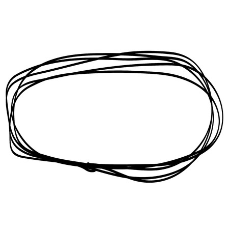 Hand drawn Circle sketch Doodle Frames. Vector illustrationのイラスト素材