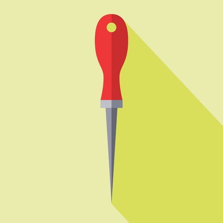 Sharp Awl Tool. Flat design vector illustrationのイラスト素材