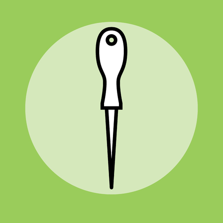Sharp Awl Tool. Flat design vector illustrationのイラスト素材