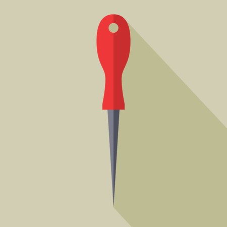 Sharp Awl Tool. Flat design vector illustrationの写真素材
