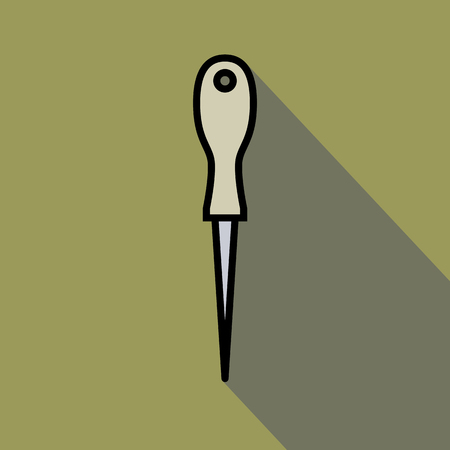 Sharp Awl Tool. Flat design vector illustrationの写真素材