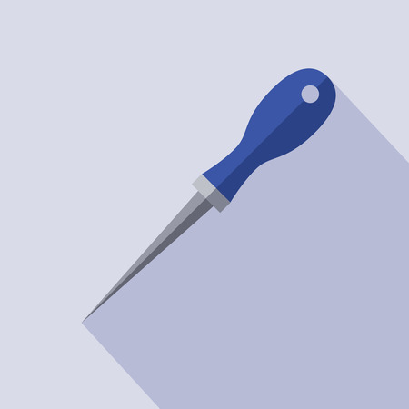 Sharp Awl Tool. Flat design vector illustrationの写真素材