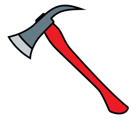 Firefighters Axe with red handle. vector illustrationの写真素材