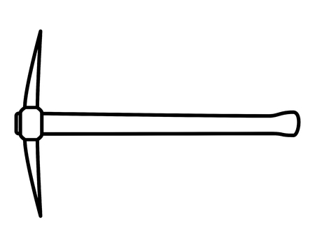Pickaxe. Linear thin line vector illustration.のイラスト素材