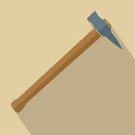 Axe with wooden handle. Flat design vector illustrationのイラスト素材