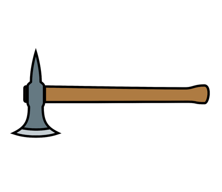 Axe with wooden handle. vector illustrationのイラスト素材