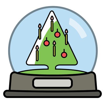 Snow globe with Christams Tree. Vector illustrationの写真素材