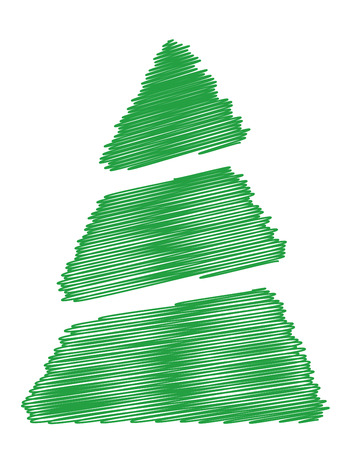 Christmas Tree on white background Vector illustrationのイラスト素材