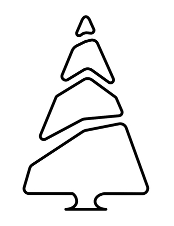 Christmas Tree on white background. Vector illustrationの写真素材