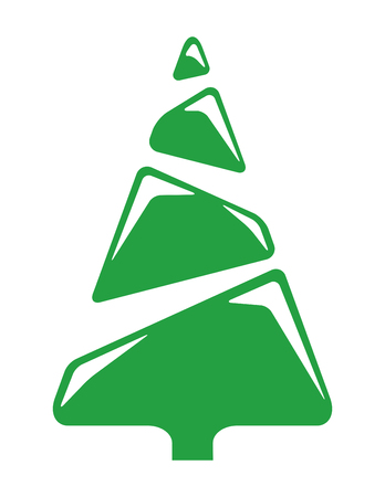 Christmas Tree on white background. Vector illustrationの写真素材
