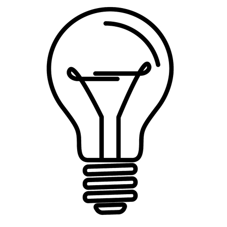 Electric Light Bulb Lamp. Symbol of bright idea. Linear vector illustration with editable lineのイラスト素材