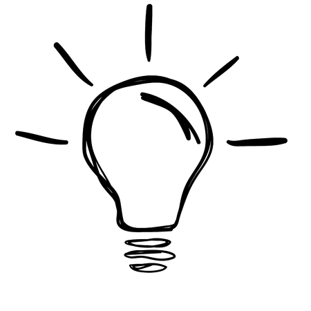 Electric Light Bulb Lamp. Symbol of bright idea. Linear vector illustration with editable lineのイラスト素材