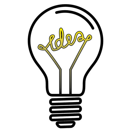 Electric Light Bulb Lamp. Symbol of bright idea. Linear vector illustration with editable lineの写真素材