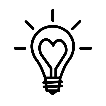 Electric Light Bulb Lamp. Symbol of bright idea. Linear vector illustration with editable lineの写真素材