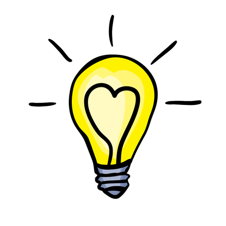 Electric Light Bulb Lamp. Symbol of bright idea. Linear vector illustration with editable lineの写真素材