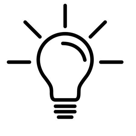 Electric Light Bulb Lamp. Symbol of bright idea. Linear vector illustration with editable lineのイラスト素材