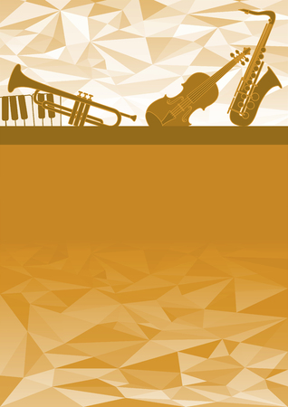 Layout template with Musical instruments and triangle background. EPS10 Vectorの写真素材