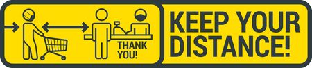 COVID-19 safety measure Keep safe social distance signのイラスト素材