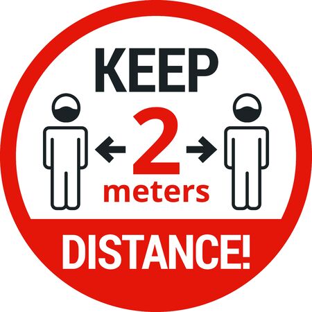 COVID-19 safety measure Keep safe social distance signのイラスト素材