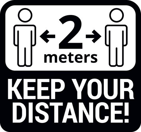 COVID-19 safety measure Keep safe social distance signのイラスト素材