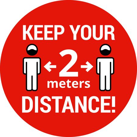 COVID-19 safety measure Keep safe social distance signのイラスト素材
