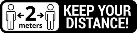 Keep safe social distance signのイラスト素材