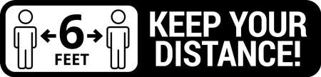 Keep safe social distance signのイラスト素材