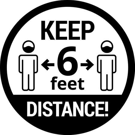 Keep safe social distance signのイラスト素材