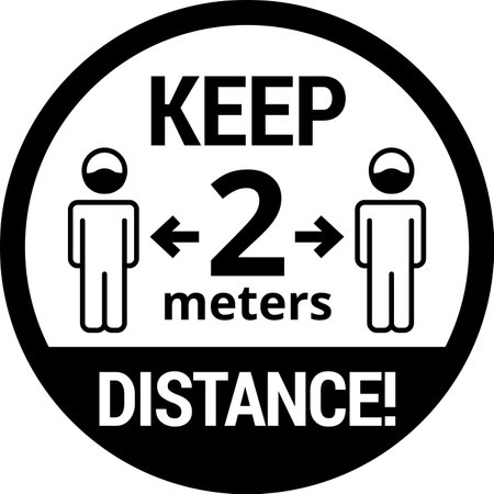 Keep safe social distance signのイラスト素材