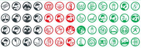 Coronavirus disease COVID-19 symptomsのイラスト素材