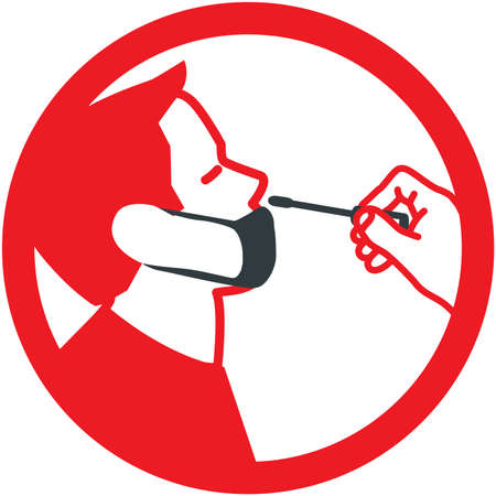 Covid-19 virus swab test iconのイラスト素材